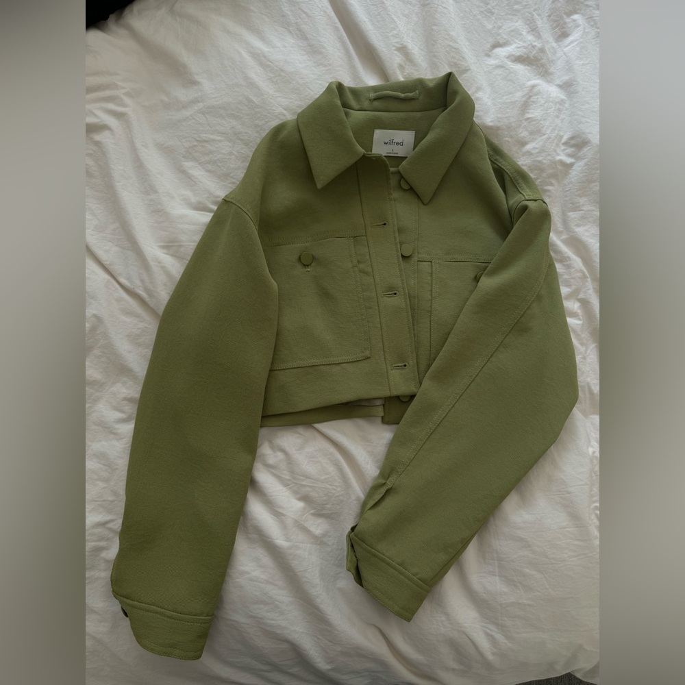 Aritzia Wilfred Pistachio Cropped Jacket Size S